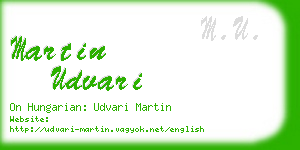 martin udvari business card